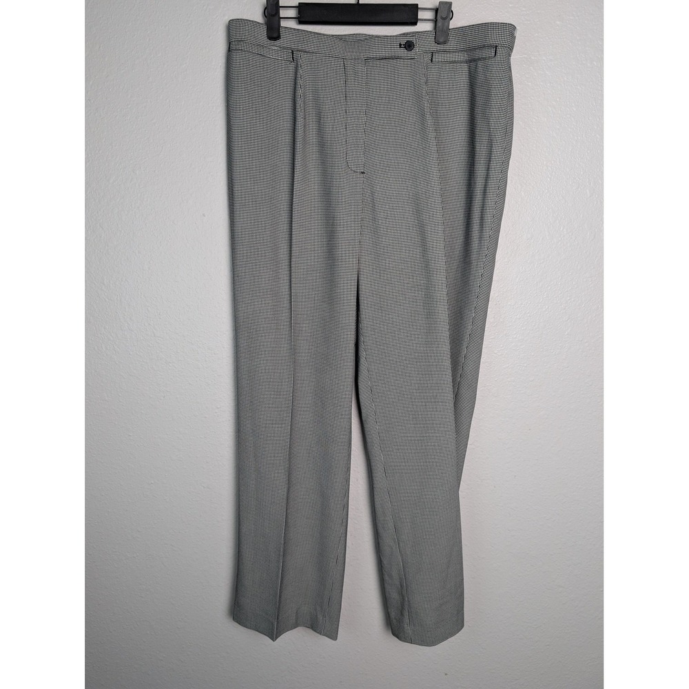 Focus 2000 Dress Pants‎ Womens 16W Gray Check Comfort Waist Stretch Trousers